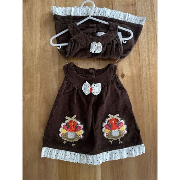 Nannette Baby Girls' Thanksgiving Dress 3-6m Twin Set - Picture 1 of 3